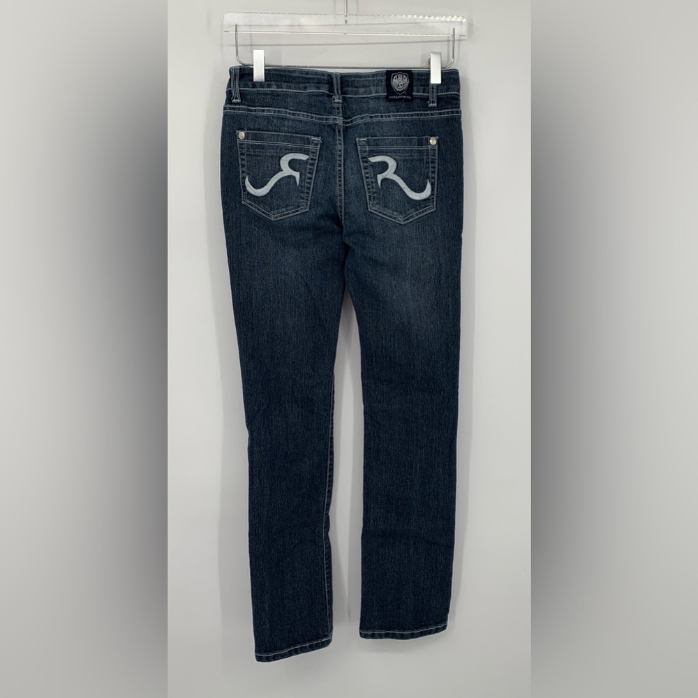Rock & Republic Skynard low rise jeans embroidery straight leg blue women 27